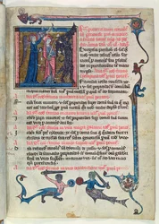 St. Genevieve kämpft mit Hilfe eines Engels gegen einen Dämon, aus dem Censier de l