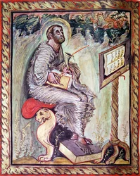 St. Lukas, aus den Ebbo-Evangelien, ca. 816-835