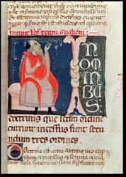 Ein Wissenschaftler, Illustration zu Beginn der Kommentare von Aliben Rhodonan zu Ars Parva von Galen
