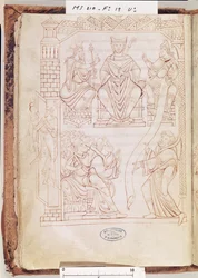 Ms 210 fol 19v. Cartulary of Mont Saint-Michel: Herzog Richard II. von der Normandie schenkt dem Kloster Mont St. Michel Land und Privilegien, 1150er Jahre