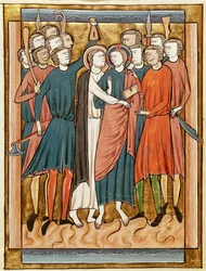 Ms. 3016, fol. 15v: Der Judaskuss, aus dem Psalter zum Gebrauch in Paris
