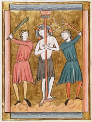 Ms 3016 fol.17v Die Geißelung, aus Psautier à l