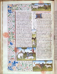 Jagdhunde, aus dem Livre de la Chasse von Gaston Phebus de Foix (1331-91)