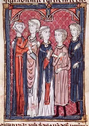 Ms 372 fol.141 Ein Engagement, aus Decrets de Gratien