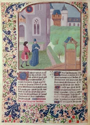 Ms 5064 f.202v Der Obstgarten, Illustration aus Le Livre des Prouffitz Champestres von Pietro de Crescenzi (1230-1320)