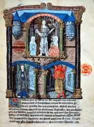 Das Torhaus der Burg, Illustration aus einem spirituellen Traktat für Laien von Gabrielle de Bourbon