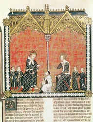 König Karl V. (1338-80) und Jeanne de Bourbon (1338-77) mit ihren Kindern, aus dem Rational des divins offices von Guillaume Durand (1230-96), 1374