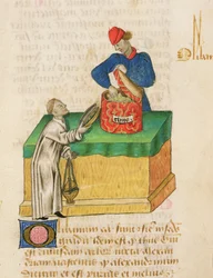 Ms Tractatus de Herbis von Dioscorides, fol.104r Der Weihrauchverkäufer