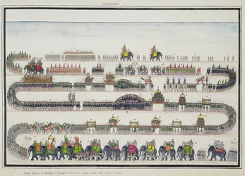 Muharram-Zeremonie, Faizabad, 1772 aus dem Gentil-Album, veröffentlicht 1774