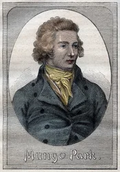 Mungo Park, schottischer Entdecker - Porträt von Mungo Park (1771-1806), schottischer Entdecker - Illustration aus „Die großen Seefahrer des 18. Jahrhunderts“