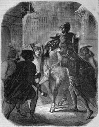 Mord an Ludwig I. von Valois, Herzog von Orléans (1372 - 1407) in der Alten Rue du Temple durch Jean Sans Peur - in „Histoire de France“ von L.-P. Anquetil