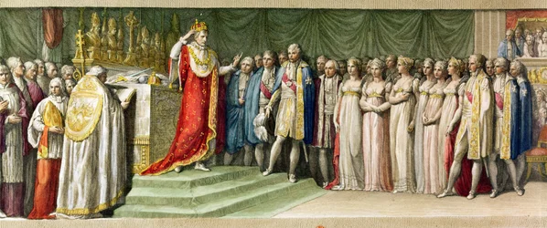 Napoleon Bonaparte (1769-1821) krönt sich selbst mit der Eisernen Krone der Langobarden in Mailand, 1805