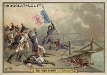 Napoleon in der Schlacht an der Brücke von Arcole, Italien, Französische Revolutionskriege, 15.-17. November 1796