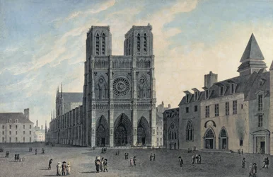 Notre Dame, frühes 19. Jahrhundert (Farbstich)