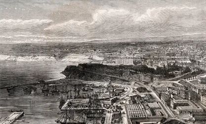 Oran - Algerien - Gravur in „La France illustree: geographie, histoire, administration statistique“ von V.A. Malt-Brown. 1884