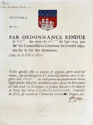 Verordnung zur Festlegung der Wappen der Stadt Paris, 27. Februar