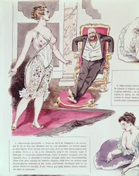 Orgienhaftes Negligé, Illustration aus La Vie Parisienne, ca. 1870-80