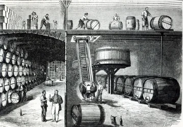P. Morel et F. Souzac Keller und Werkstätten in Bordeaux aus Le Monde Illustre, 1864