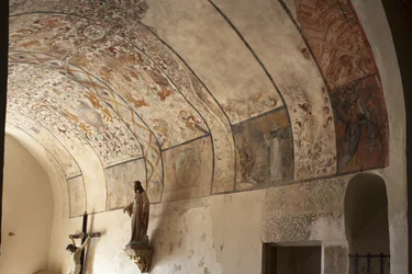 Pfarrkirche (Església de la Mare de Déu de Solers). Innenansicht. Die Schiffe. Wandmalereien. Detail. 16. Jahrhundert (?)