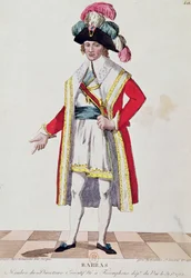 Paul Francois Jean Nicolas (1755-1829) Vicomte de Barras (kolorierte Gravur)