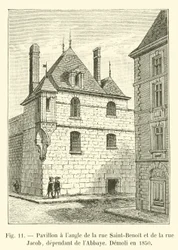Pavillon an der Ecke der Rue Saint-Benoit und der Rue Jacob, Teil der Abtei, abgerissen im Jahr 1850