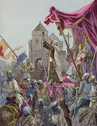 Peter der Einsiedler predigt den Ersten Kreuzzug