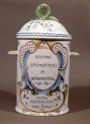 Pharmazeutisches Gefäß aus der Patry-Apotheke in Longjumeau, 1767