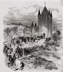 Philippe der Schöne, der sich nicht sicher fühlte, suchte Zuflucht im Tempelturm - in „Paris durch die Jahrhunderte“ von H. Gourdon de Kenouillac, hrsg. F. Roy, tax. Chanaine & fils, Band I