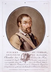 Pierre du Terrail, Seigneur de Bayard, aus Portraits des grands hommes, femmes illustres, et sujets memorables de France, veröffentlicht 1787-92