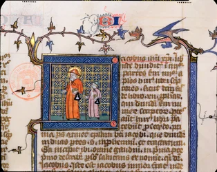 Pilger von Santiago de Compostela, Detail eines historierten Initials