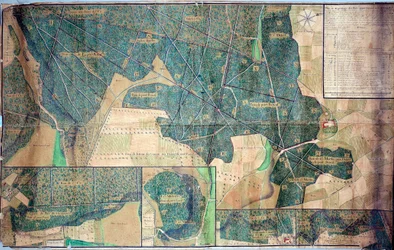 Plan und Vermessung der Wälder der Nonnen von Port Royal des Champs (Port-Royal-des-Champs) 1723