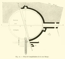 Plan des Amphitheaters der Rue Monge