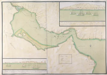 Plan des Persischen Golfs (handkolorierter Stich)