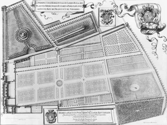 Plan des Königlichen Gartens der Heilpflanzen in Paris, 1641