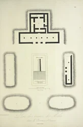 Plan der Ruinen von Mitla in der Provinz Oaxaca, Illustration aus 