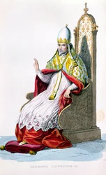 Papst Silvester II., aus le Plutarque Francais von E. Mennechet, Paris, 1835