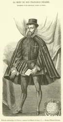 Authentisches Porträt von Pizarro, aufbewahrt im Museum von Lima