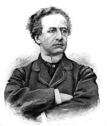 Porträt von Jean Baptiste Prospere Bressant (1815-1886), französischer Komödiant der Comédie Française. Gravur in „Le Monde Illustre“, 30. Januar 1886