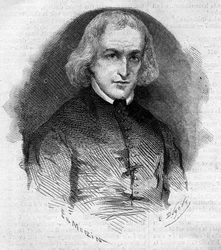 Porträt von Abbe Charles Eleonore Dufriche Desgenettes (1780-1860), Pfarrer der Kirche Notre Dame des Victoires in Paris. Gravur in 