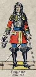 Porträt von Abraham, Marquis Duquesne (1610 - 1688), französischer Seemann. Bild von Epinal aus dem späten 19. Jahrhundert.