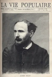 Porträt von Albert Delpit (1849-1893), Romanautor und Dramatiker. Gravur in 