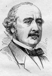 Porträt von Albert de Broglie (1821-1901), französischer Politiker, Diplomat, Historiker, Essayist und Akademiker. Gravur in „Le Monde Illustré“ Nr. 883 vom 14. März 1874.