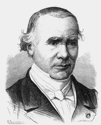 Porträt von Alfred Louis Maris Velpeau (1795 - 1867), französischer Chirurg (ein Verband trägt seinen Namen) - in „Album de la Science; berühmte Wissenschaftler; Große Entdeckungen“ 1896