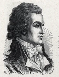 Porträt von Antoine Pierre Joseph Marie Barnave (1761-1793), französischer Politiker. Gravur von 1889. Private Sammlung.