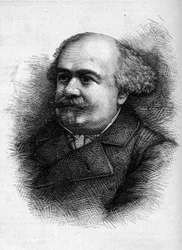 Porträt von Antoine „Tony“ Revillon (1832-1898), französischer Journalist und Abgeordneter. Gravur in „Le Monde Illustré“ Nr. 1276 vom 10. September