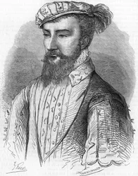 Porträt von Antoine de Bourbon (1518-1562), König von Navarra und Vater von König Heinrich IV. In „Histoire Populaire de la France“, sd. circa 1885. Gravur.