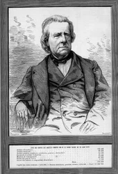 Porträt von Baron Taylor (Isidore Justin Séverin Taylor, genannt) (1789-1879), französischer Dramatiker und Philanthrop. Gravur in „Le Monde Illustré“ Nr. 1172 vom 13. September 1879