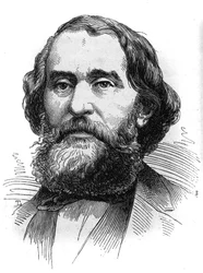 Porträt von Bartolomé Mitre (1821-1906), Präsident von Argentinien. Gravur in 