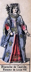 Porträt von Blanche de Castille (1188-1252), Ehefrau von Ludwig VIII. von Frankreich. (Kapetinger-Dynastie). Illustration Ende des 19. Jahrhunderts.