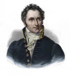 Porträt von Casimir Perier (1777-1832), französischer Staatsmann. in „LIBRE DES PERÉNERS“ von Louis de Cormenin Timon. 1842. Private Sammlung.